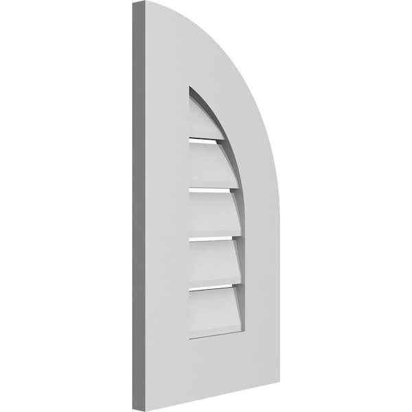 Quarter Round Top Right Surface Mount PVC Gable Vent W/ 3-1/2W X 1P Standard Frame, 12W X 22H